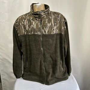 Trail Crest Jacket Mens XL Green Camo Fleece Full Zip Outdoor Hunting